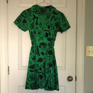 Nooworks Leah Dress Green Flash Print
